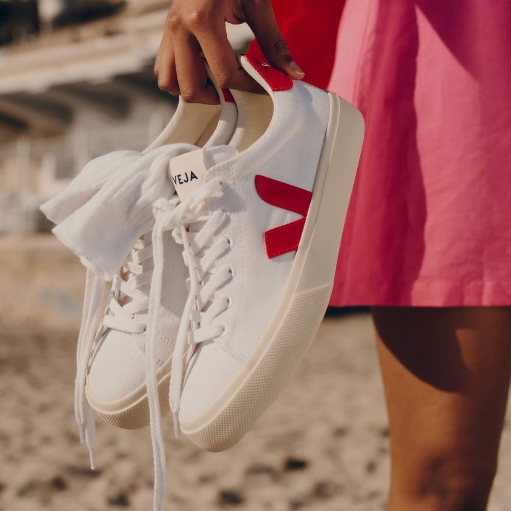 Veja Women's Sneakers in White and Red